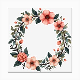 Floral Wreath 1 Canvas Print