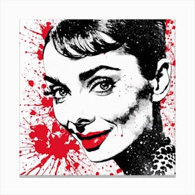 Audrey Hepburn Portrait Painting (9) Canvas Print