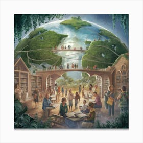 World'S Library Canvas Print