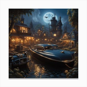Nighttime Boat Ride Canvas Print