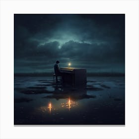 Piano In The Water Canvas Print
