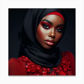 Black Woman In Hijab Canvas Print