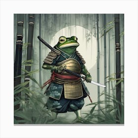 Frog Samurai Adorned In Traditional 2 Canvas Print