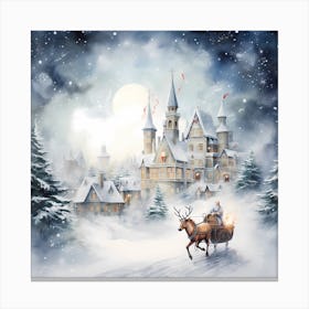 Ivory Illusions: Ethereal AI Winter Canvas Canvas Print