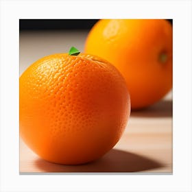 Two Oranges On A Table Canvas Print