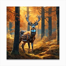 Deer In The Forest 119 Canvas Print