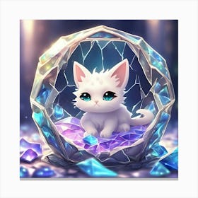 Cute Kitten In A Crystal Ball 1 Canvas Print