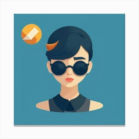 Portrait Of A Woman With Sunglasses Canvas Print