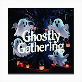 Happy halloween Illustration Spooky Horror devi background4 (4) Canvas Print