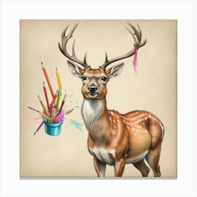 Deer Drawing 17 Canvas Print