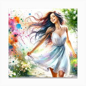 Girl In A Dress Canvas Print