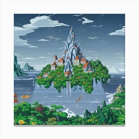 Chillhop Lofi World Suspended In The Sky Where Crystal Island 1 (1) Canvas Print