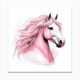 Pink Horse Head Canvas Print