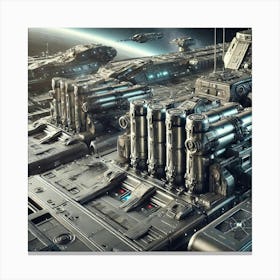 A Close Up Futuristic Scene Of The Celestial Basti Canvas Print