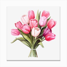 Bouquet Of Pink Tulips 4 Canvas Print