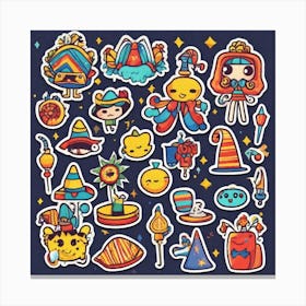Colombian Festivities Sticker 2d Cute Fantasy Dreamy Vector Illustration 2d Flat Centered By (7) Canvas Print