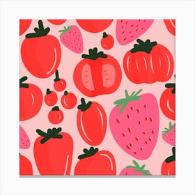 Tomatoes And Strawberries Canvas Print