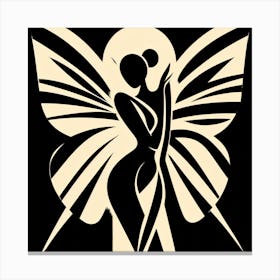 Abstract Butterfly with Female Figure Canvas Print