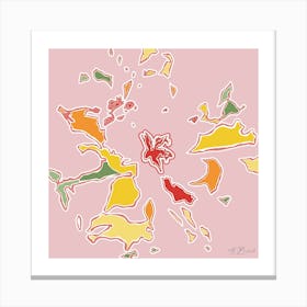 Floral Abstract On Pink Canvas Print