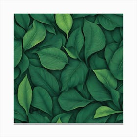 Seamless Green Leaf Pattern Canvas Print