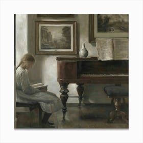 Girl At The Piano Canvas Print