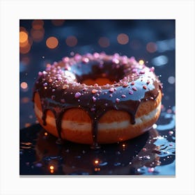 Donut With Sprinkles Canvas Print