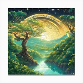 Moonlight In The Forest Canvas Print