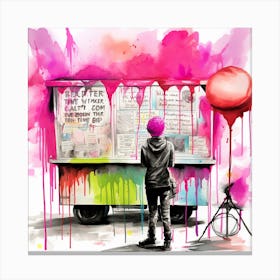 Food Truck Splash Color Explosion Canvas Print