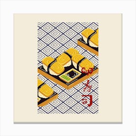 Tamago Sushi Square Canvas Print