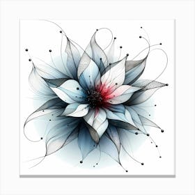 Flower - Abstract Line Art Illustration 259 Canvas Print