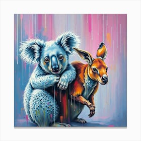 Koala And Kangaroo Friends Canvas Print