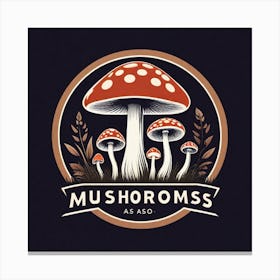 Mushrooms As A Logo (45) Canvas Print