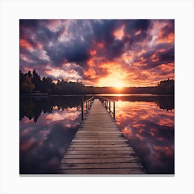 Dock At Sunset Canvas Print