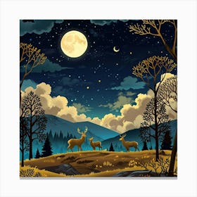 Leonardo Anime Xl A Natural Nighttime Scene With Golden And Br 3 (5) Canvas Print