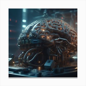 Cyborg Brain 16 Canvas Print