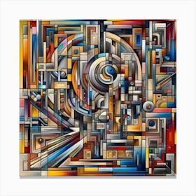 A mixture of modern abstract art, plastic art, surreal art, oil painting abstract painting art deco architecture 16 Canvas Print