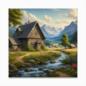 Country Home Scene 1 Canvas Print