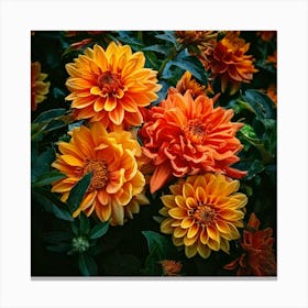 Firefly Dramatic Floral Contrast Flowers With High Contrast And Bold Colors For A Dramatic Effect 2 Canvas Print