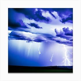 Beautiful blue lightning  Canvas Print