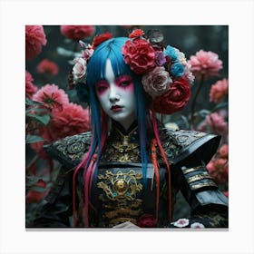 Fantasy art, grimms inspired, lady, “”, low-tech, glimmer, multicolored cyberpunks, kinetics photography, death Alice in Wonderland, geisha flowers, death manga, music samurai, Canvas Print