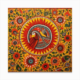 Indian Painting Bharni Style Of Madhubani Paintings Canvas Print