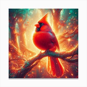 Cardinal In The Forest 1 Canvas Print