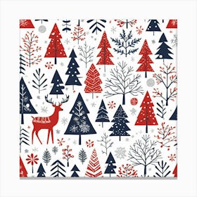 Christmas Tree Seamless Pattern Canvas Print