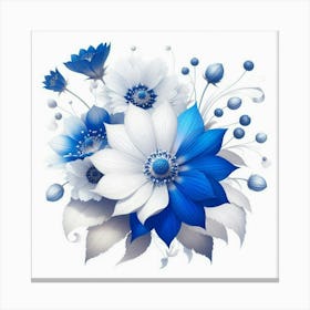 Blue And White Flowers Canvas Print