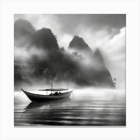 Firefly A Boat On A Beautiful Mist Shrouded Lush Tropical Island 76448 Canvas Print