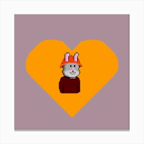 Rabbit In A Heart Canvas Print