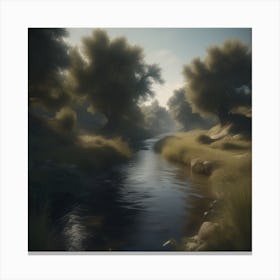 Stream In The Woods 34 Canvas Print