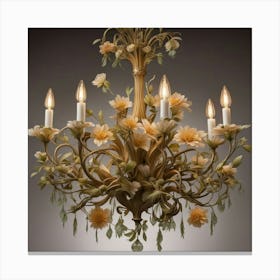 Floral Chandelier 1 Canvas Print