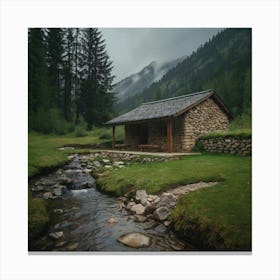 Cabin In The Mountains 6 Canvas Print