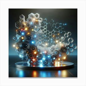 3d Rendering Of A Molecule Canvas Print